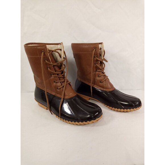 JBU by Jambu Maplewood Women's Black/Brown Duck Boots Size 11M - Picture 2 of 8
